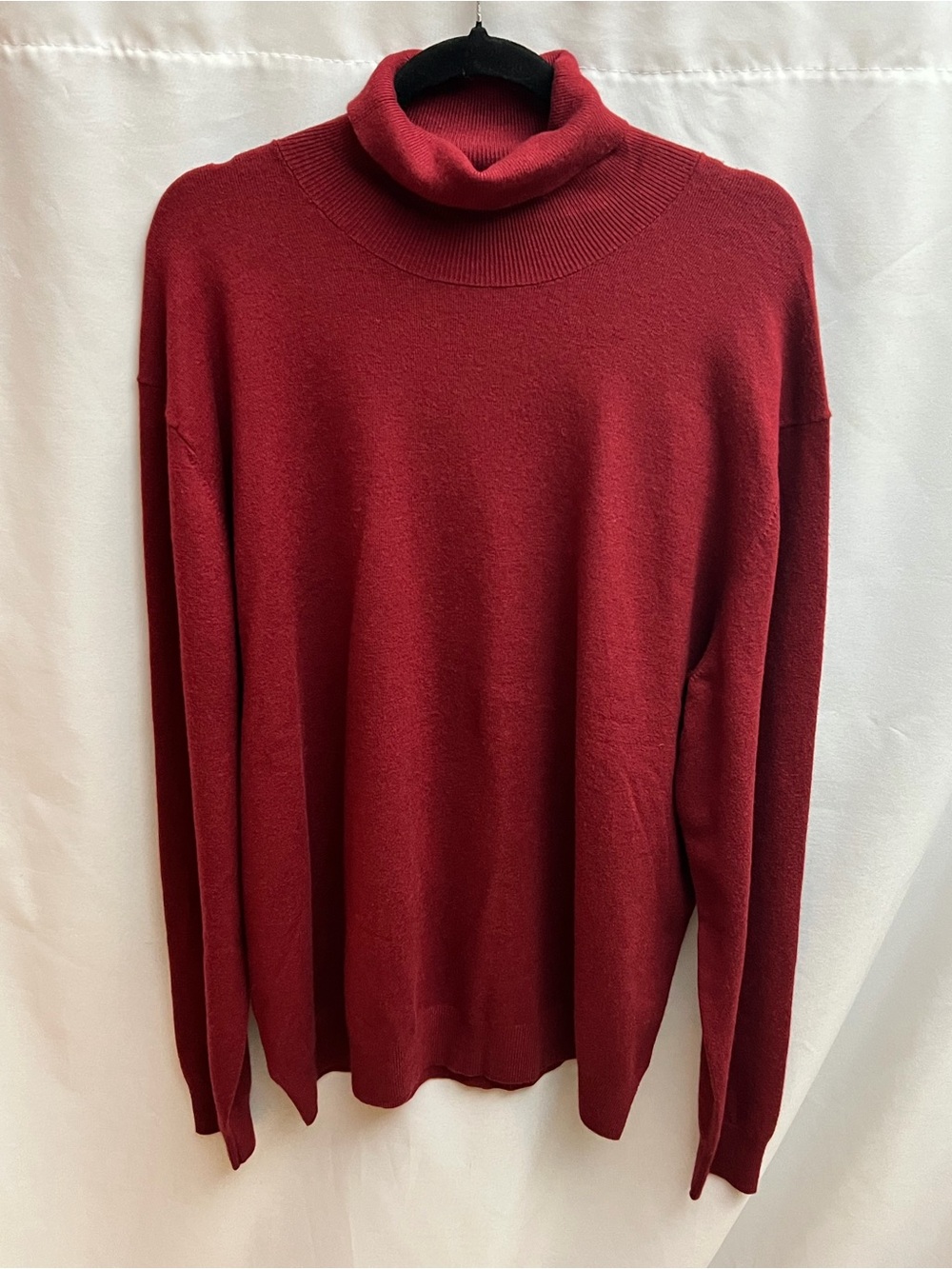 Stafford Men’s XXL Pomegranate Red Turtleneck Sweater Cashmere Blend Soft NWT